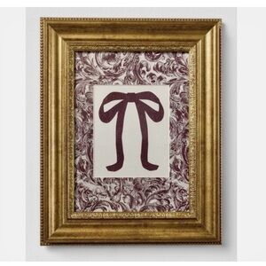 Threshold Studio McGee Block Print Burgundy Bow Wall Art